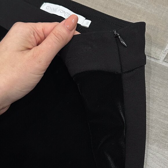 Anne Fontaine Andy Leggings Dual Material in Velvet and Milano Black Size 36 - Picture 5 of 16